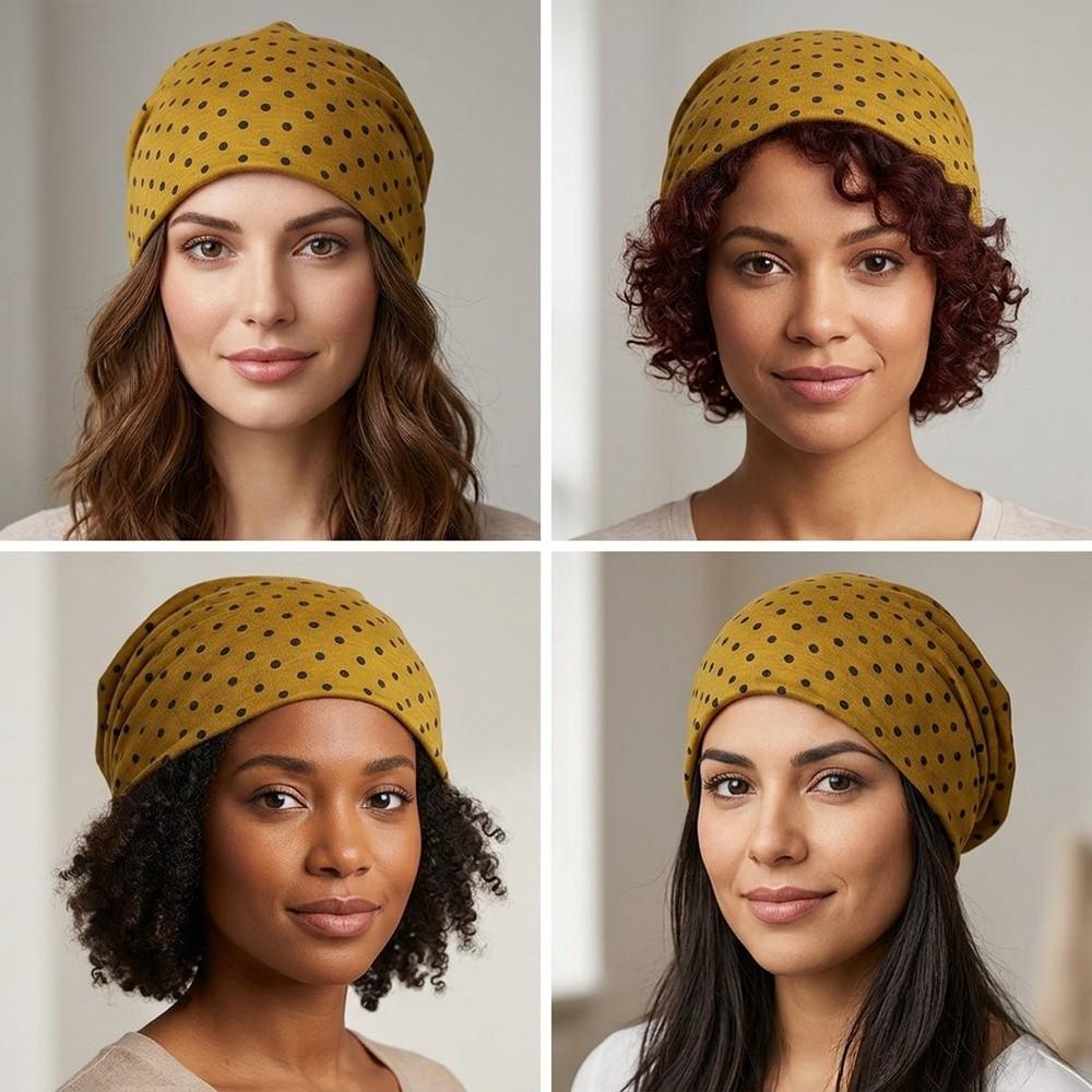 Versatile Slouchy Beanies Skullies Hat Korean Style Polka Dot Hat Casual No Brim Cap