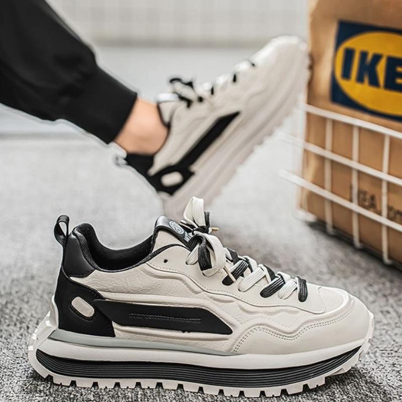 2025 Men's Casual Sneakers Breathable Height-Increasing Platform Shoes New Soft-Sole Non-Slip Running Shoes Fashion Daddy Shoes