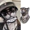 Cycling Sunscreen Mask Orange Cat Summer Funny Veil Animal Face Towel Cat Ear Hanging Integrated Protective Mask Neck Protection