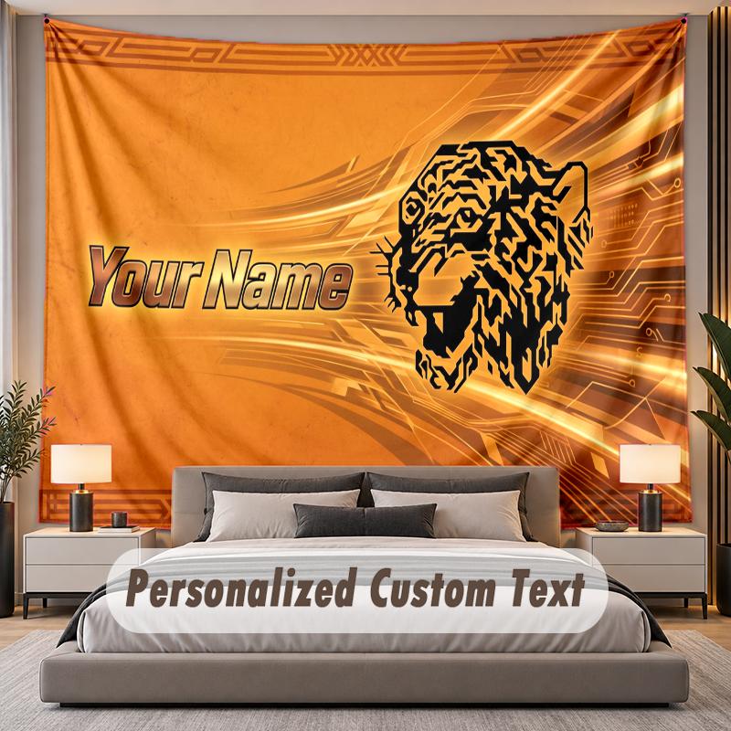 Custom Name Text Tapestry Hull FC Personalized Polyester Wall Tapestry For Bedroom And Room