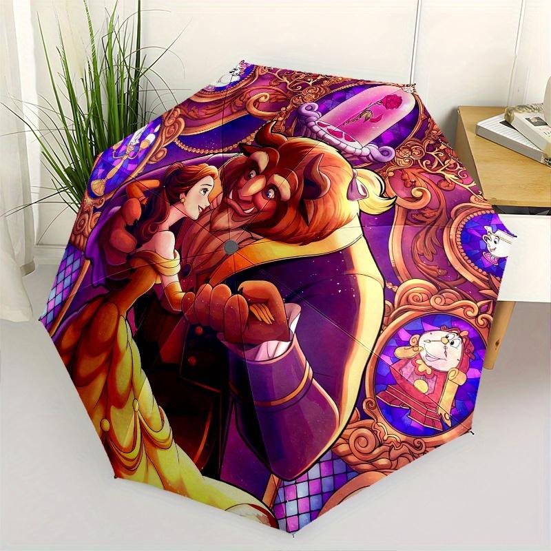 

BeautyThe Beast Automatic Opening and Closing Umbrella - 8 Ribs Portable Folding Umbrella with Plastic Handle, Suitable for Leisure and Hall
