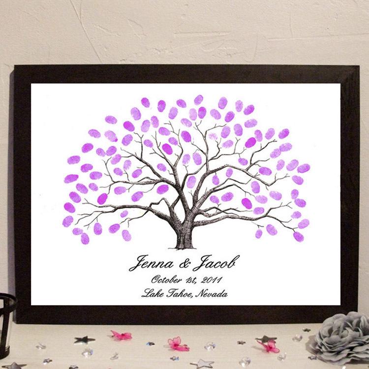 

Personalized Fingerprint Tree for Weddings & Reunions - Creative Sign-in Artwork 21x30CM (Thick Canvas)