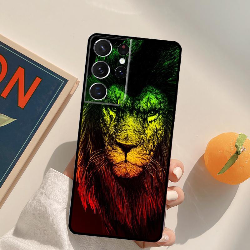

Bob Marley Rasta Lion Phone Case For Samsung Galaxy S24 S25 Ultra S20 S21 S22 S23 Plus S9 S10 S24 FE Back Cover Galaxy S20