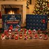 Holiday Countdown Gift Red Bird Christmas Advent Calendar, 24 Unique Miniature Collectible Doll Ornaments Figurines, Tree Hanging for Gifts