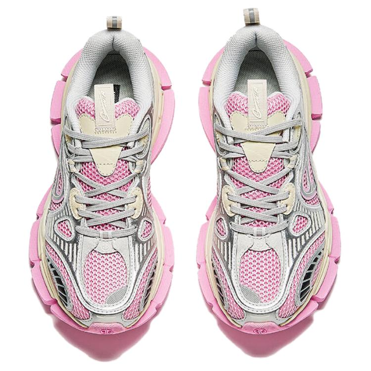 New Anta Champion Series Anti Slip Wear Resistant Low Top Casual Shoes Women's Pink Silver 122438805A-3