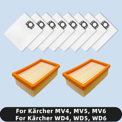 Hepa Filter Staubbeutel Kompatibel Für Karcher WD4 WD5 WD6 WD5P WD6P Premium MV4 MV5 MV6 Ersatzteile Zubehör