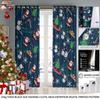Cartoon Santa Claus Print Perforated Curtain Multi Size Insulation Living Room Holiday Decoration Easy Installation With Blackout Polyester Perfect
