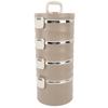 3.3L 4-stöckige isolierte Lunchbox 304 Edelstahl Lebensmittelbehälter Runde stapelbare Bento-Box mit 2