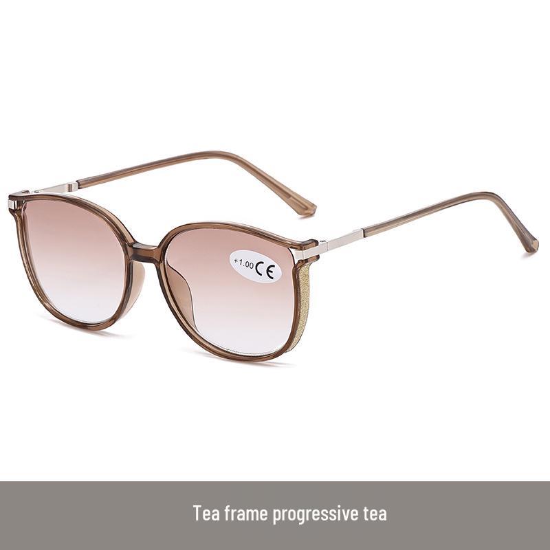 

Ретро Серые и Чайные Линзы Прогрессивные Очки для Чтения с Большой Оправой +1.50