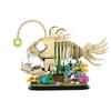 MOC Fossil Monkfish Building Blocks Model Light Emitting Fossil Lantern Fish Bricks Assemble Educational Toys Kids Birthday Gift