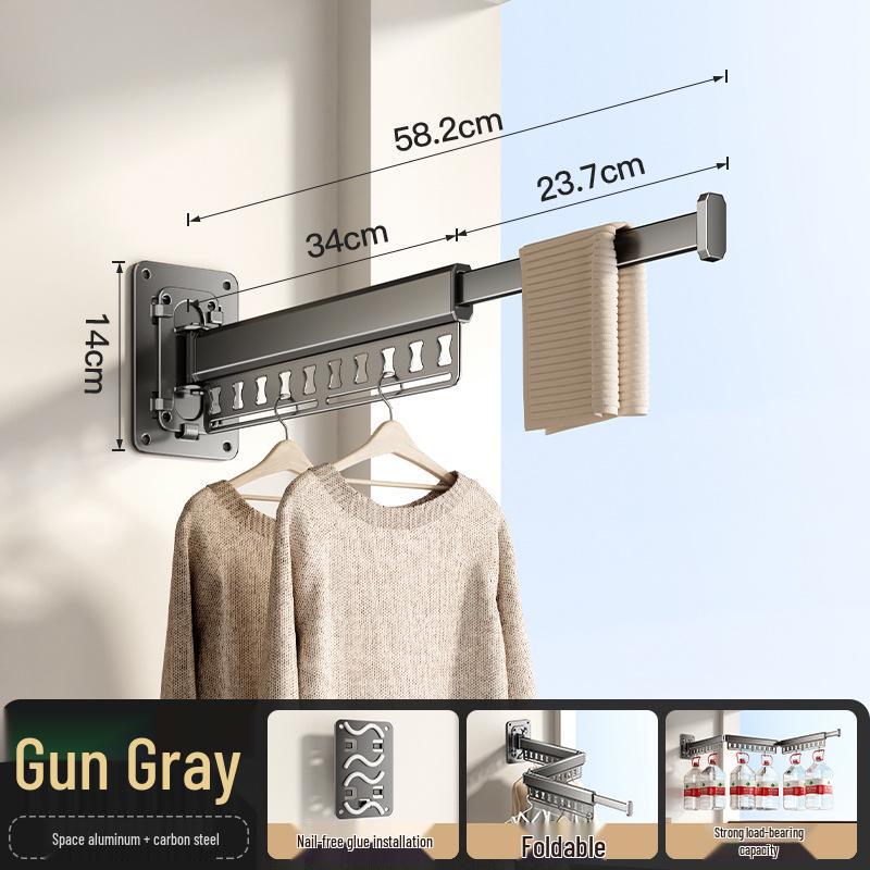 Invisible Retractable Folding Clothes Drying Rack for Indoor/Outdoor Use