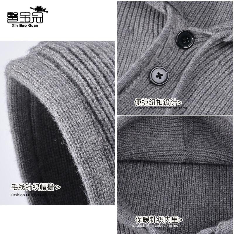 Balaclava Shawl Integrated Pullover Wool Hat Winter Outdoor Warm Ear Protection Knitted Gloves Hat Women