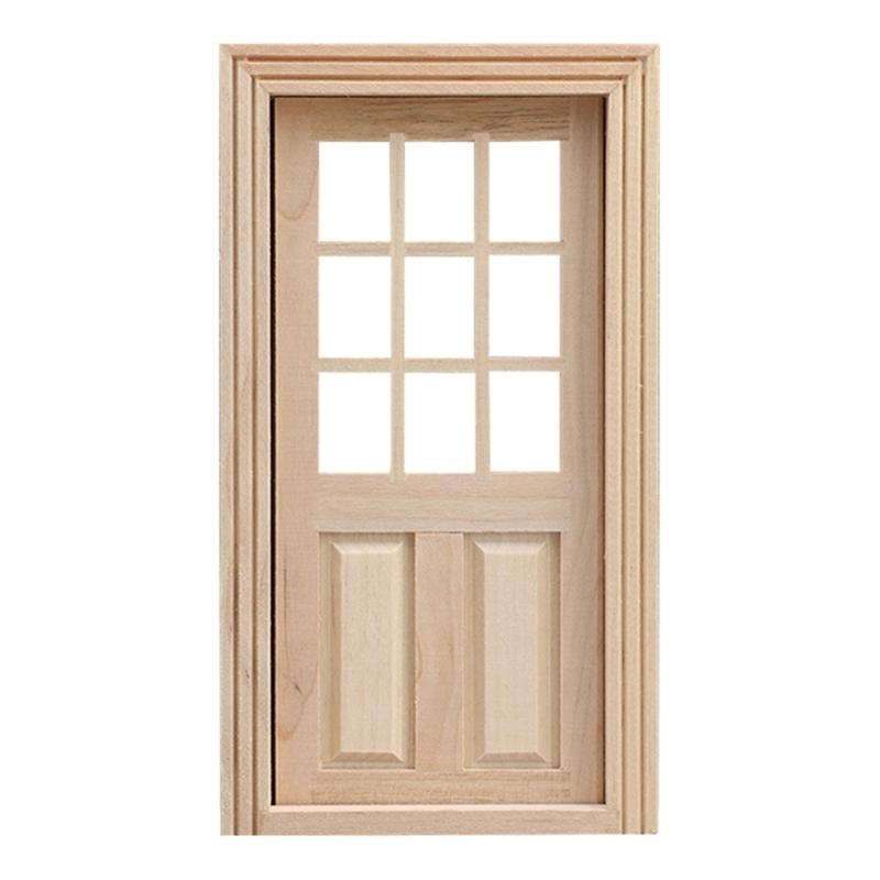 

Simulation Wooden Door Model Figure Miniature Furniture 1/12 Doll House Accessory for Craft Model Project Setting Props 1