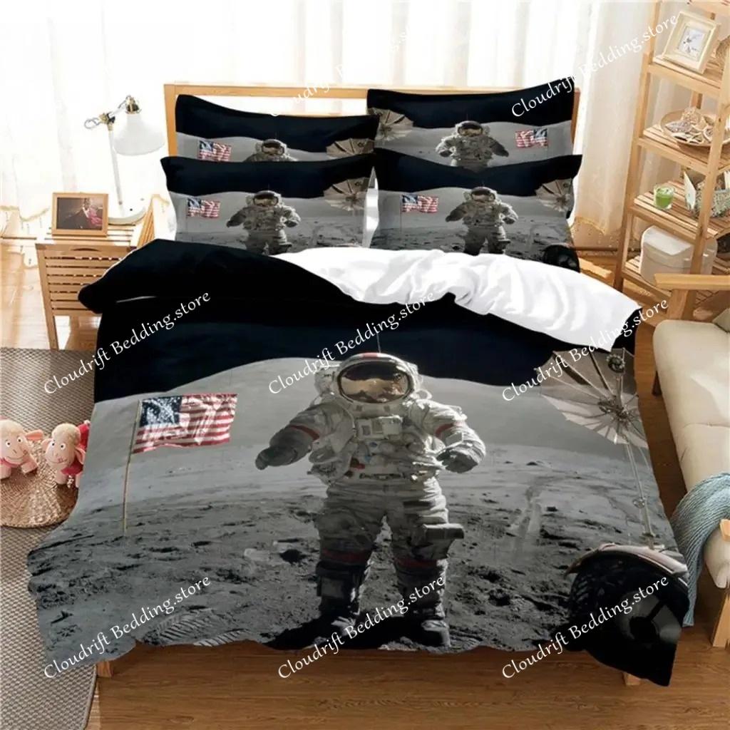 3D Digitaldruck Modedesign Astronaut Bettwäscheset, Queen Size Bettbezugsets