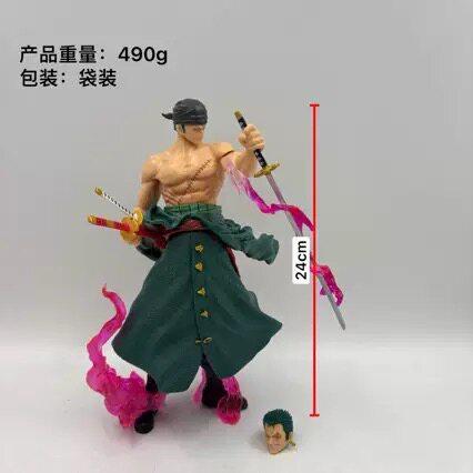 24cm Anime Starry Zoro Action Figures Pvc Statue Double-Headed Interchangeable Model Toy Pc Case Collection Ornaments Fan Gift