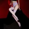 Women Sexy Lace Stockings Ultra-Thin Large Size High Waist Sockings With Garter Belt Open Crotch Oil Shiny Glossy Stockings
