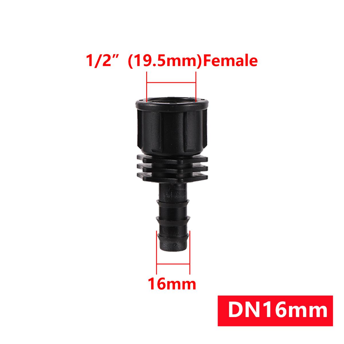 

Female Thread Straight Connectors 1/2 3/4 Internal Thread DN16 DN20 Multi-barb Garden Micro-spray Drip Irrigation Joints 5Pcs