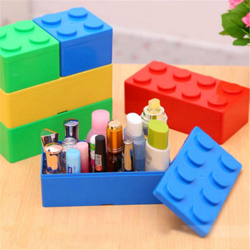 Creative Storage Box Vanzlife Building Block Shapes Plastic Saving Space Box Superimposed Desktop Handy Office House Keeping
