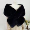 New Faux Fur Cross Scarf Thicken Soft Long Ponchos Cape Winter Warm Windproof Evening Dress Scarf