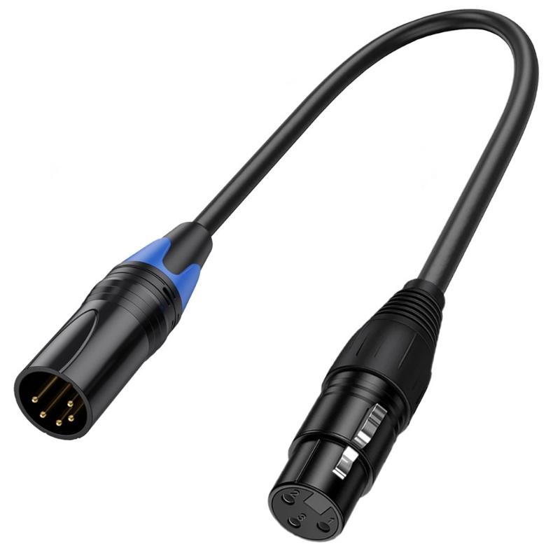 

XLR Male 3 Pin to XLR Female 5 Pin Audioed Cable or XLR Female 3 Pin to XLR Male 5 Pin AUX Cord for Microphone Mixers