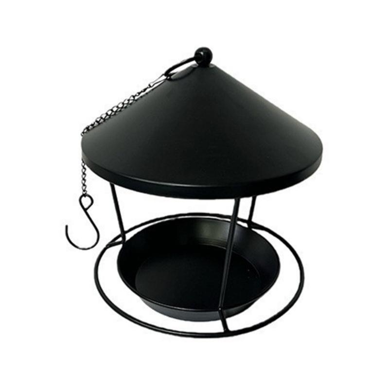 Decorative Iron Hanging Bird Feeder For Outdoor Garden Large Capacity And Weather Resistant Finish Feeder