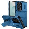 Armor Magnetic Bracket Holder Case for Samsung Galaxy S26 S2 Ultra S24 FE S23 Plus A A6 A16 Slide Camera Protection Cover