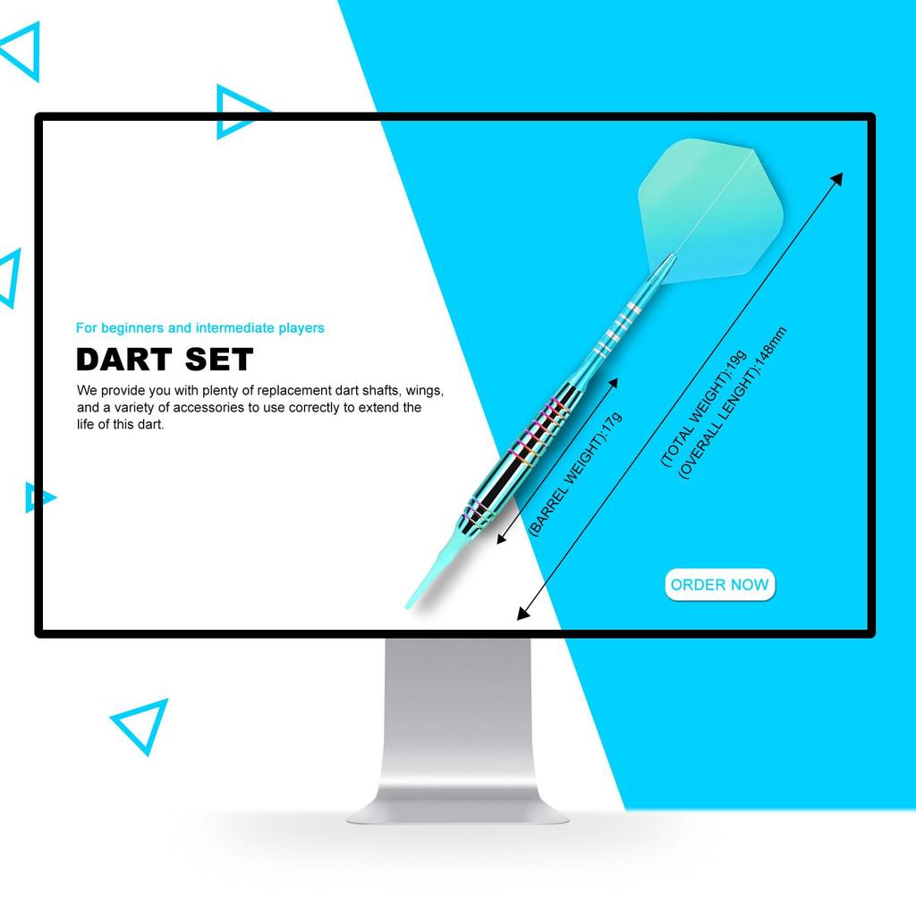 Lavishio Professional Soft Tip Dart Set 12 Plastic Dart Dart Shafts Blue 19g, Tips, Flights, Included,
