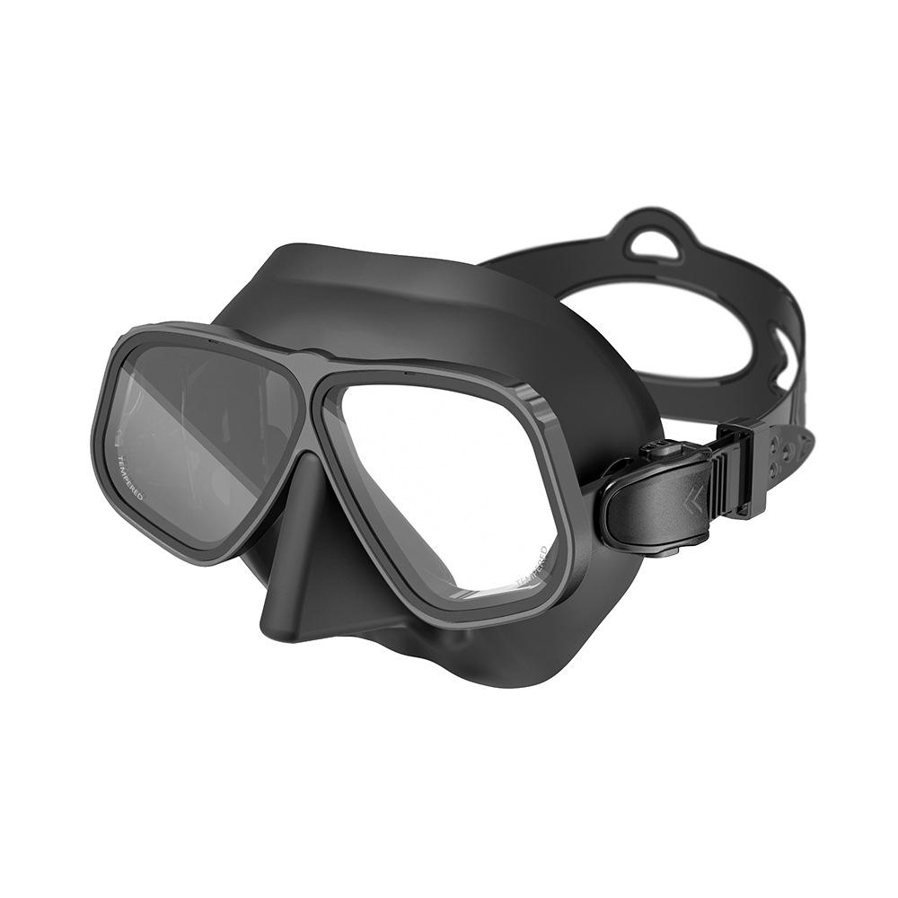 Hot Selling Double Lens Anti-Fog Free Diving Mask Tempered Glass Myopia Lenses Aluminum Alloy Frame Liquid Silicone Spearfishing 100cc