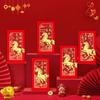 6Pcs 2026 Year Of The Horse Red Envelopes Luck Money Bag Spring Festival Bless Pocket Red Packet  Year Decoration Gift