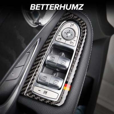 Uhlíková Vlákna Pro Mercedes Benz W205 Třída C GLC X253 Rám Tlačítka Ovládání Okének Auta Samolepky Interiér