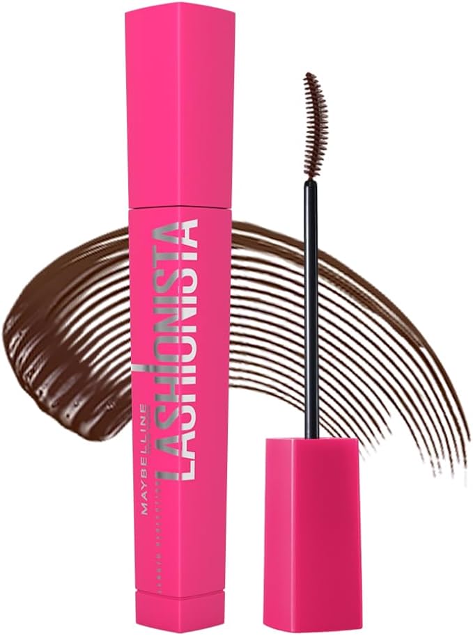 

Maybelline Lashnista N 02 Brown Mascara, Removes with Warm Water, Primer, Long Lasting Curl, Fiber-Infused