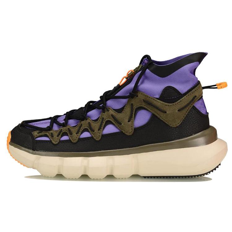 New LiNing Essence 2.3 Cushioning Anti Slip And Wear Resistant High Top Vintage Basketball Shoes Women's Purple Black AGBP072-4
