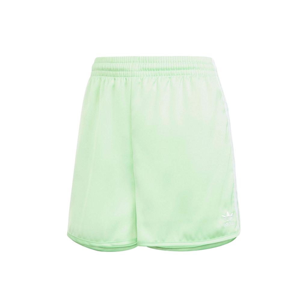 Adidas Originals Three-Stripe Colorblock Elastic Waist Straight-Leg Sports Shorts Women Bottoms Green IP0712