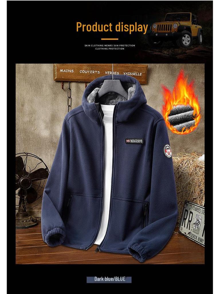 Jaqueta de Lã Sherpa Masculina Plus Size - Grossa, Quente, Estilo Outono/Inverno