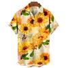 Camicie Hawaiane da Uomo Stampa 3D Grafica Girasole Moda Bottoni Manica Corta Collo a Revers Streetwear Camicie Hawaiane per Uomo Estate