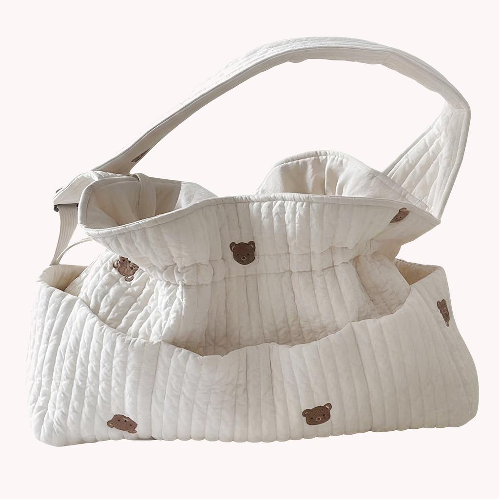 Cotton Diaper Storage Bag Large Capacity Nappy Diaper Storage Bag With Adjustable Strap for Diapers Wipes Baby Essential