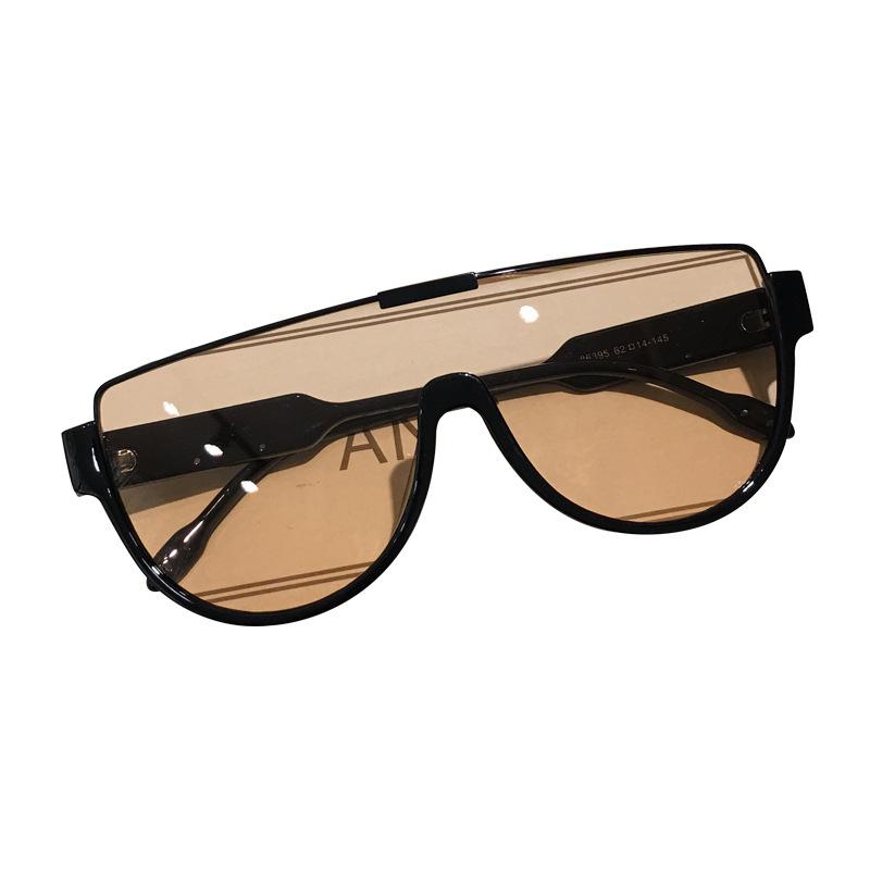 Pilot Half-Frame Sunglasses Men And Women Transparent Trend Personalized Semi-Round Glasses Couple Travel Photo Sunglasses