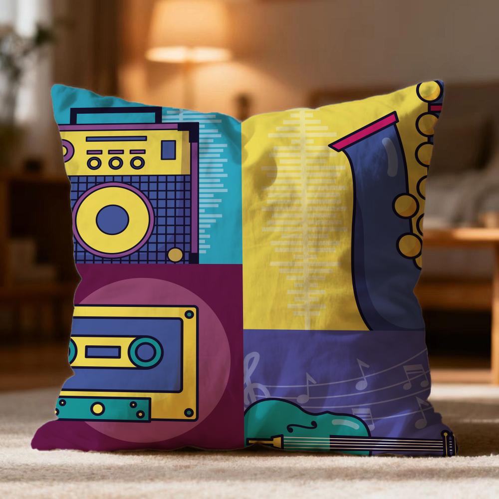Hot Retro Speaker Cushion Cover Soft Washable Pillow Case Multi-Scene for Couch Bed Travel Office Use