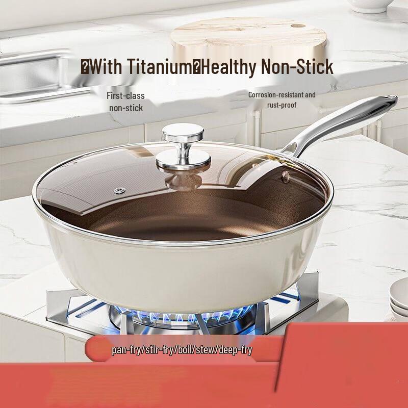 Wutuo 28cm Titanium Ceramic Non-stick Wok