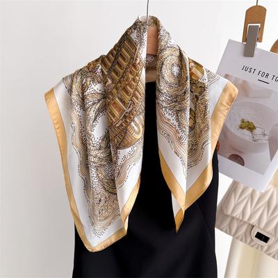 Architektonische Malerei Gedruckter Seidenschal Quadratischer Schal High-End Stola Professionell Vielseitig Hals Kleiner Quadratischer Schal Kopftuch