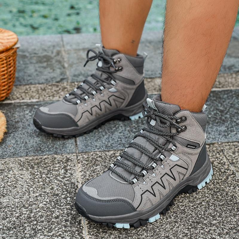 Chaussures de Randonnée Homme Extérieur Lacets Montantes Antidérapantes Décontractées Chaussures de Sport Femme Plates Respirantes Amortissantes Chaussures Homme Femme