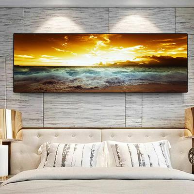 Landscape Beach Sunset Canvas Painting Nature Ocean Cloud Posters and Prints Wall Art Pictures Living Room Home Decor No Frame