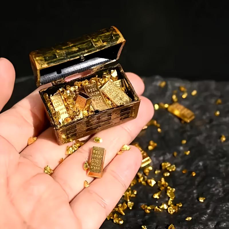 50/100pcs Ultra-Realistic Mini Gold Bars Simulated Gold Ingots Model Sets DIY Ornament Accessories Solid Material