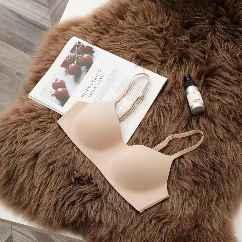 Women's Thin Cup One-Piece Seamless Bra Push Up Lifting Anti-Sagging Wireless Comfortable Breathable Underwear for Small Bust