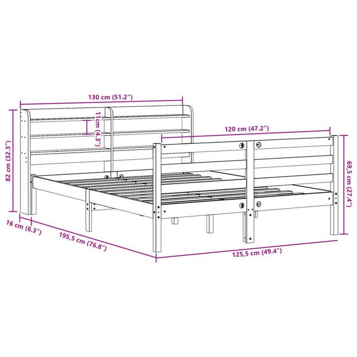 VidaXL Cadre de lit avec tête de lit 120x190 cm bois de pin massif, lit, mobilier de chambre à coucher, lit en bois, lit 3306633