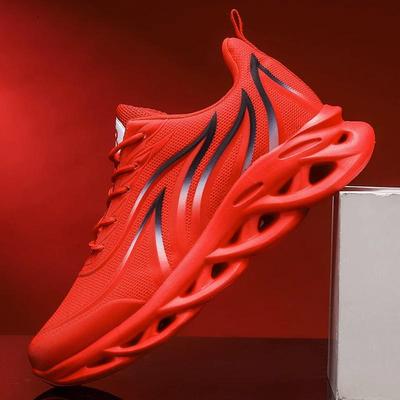 2023 Red Men's Breathable Autumn Running Shoes - Youth Trendy Sports Footwear