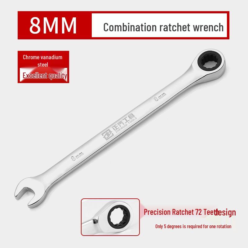 Quick Ratchet Double End Wrench Set 13mm – Full Auto Repair Tool with 10 Wrench Sizes