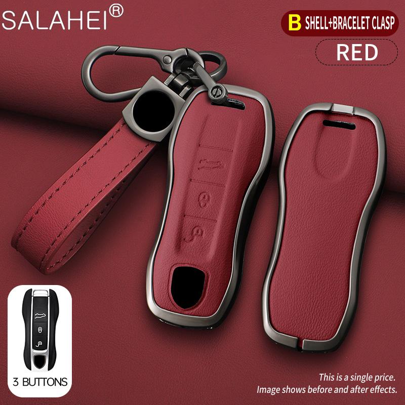 Car Key Case Cover Shell For Porsche Panamera Spyder Carrera Macan Boxster Cayman Cayenne 911 970 981 991 Keychain Accessories
