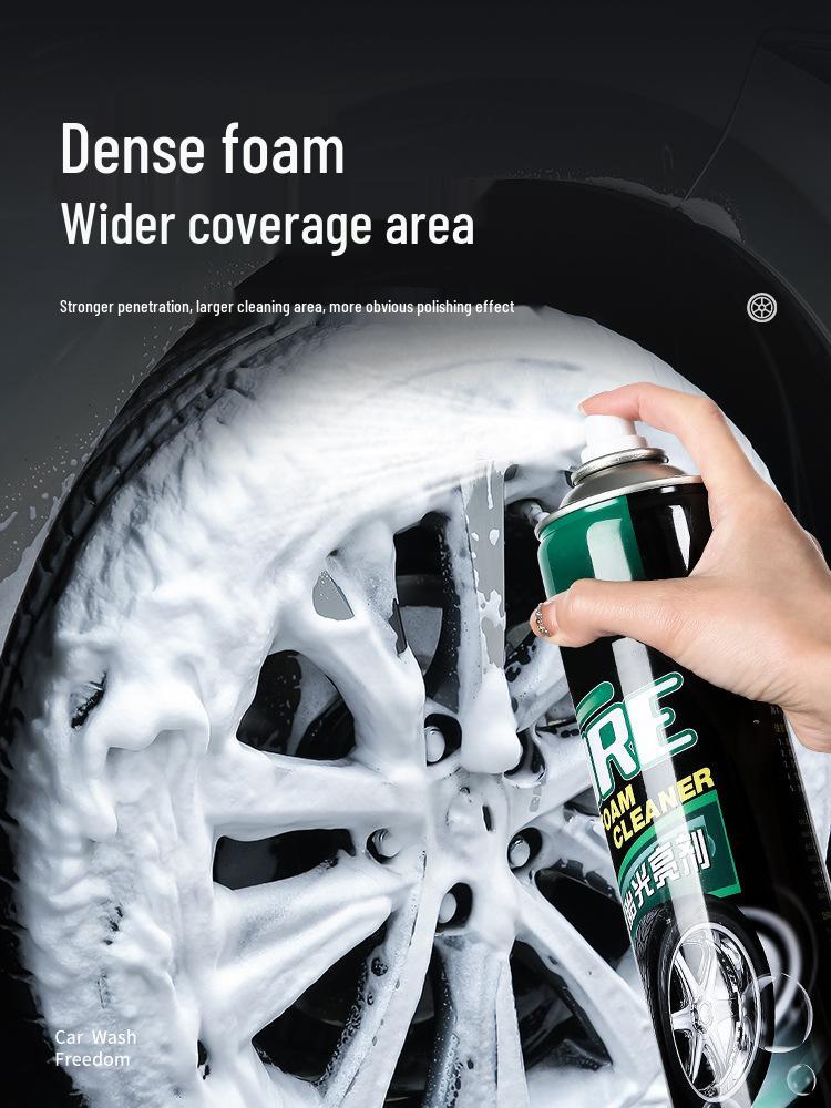 Car Tire Wax & Brightener: Foam Cleaner & Waterproof Maintenance for Anti-Aging