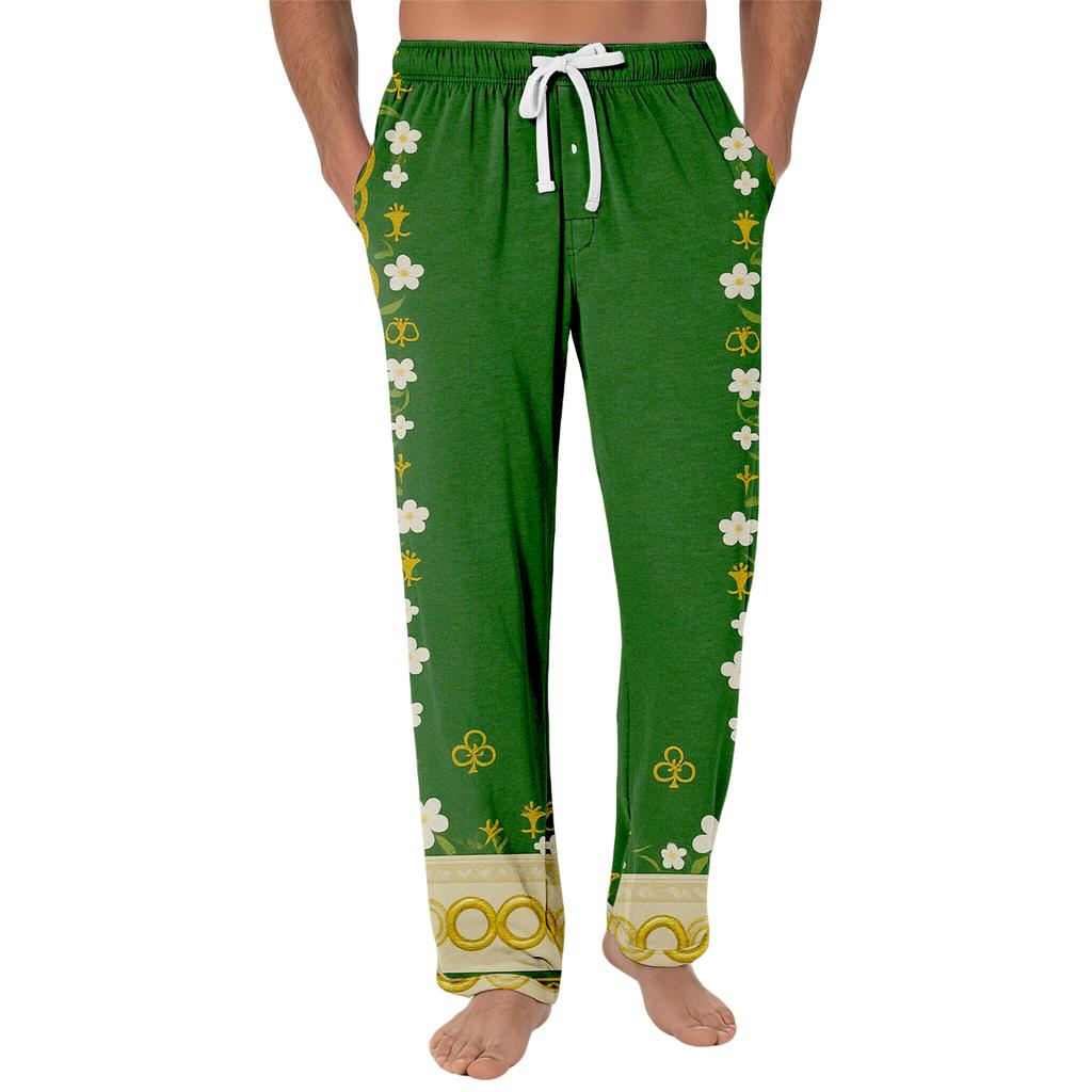 Gestreifte Pyjamahose Nachtwäsche Lässig Kordelzug Elastischer Bund Hose Bequem Gerade Yoga Lockere Hose